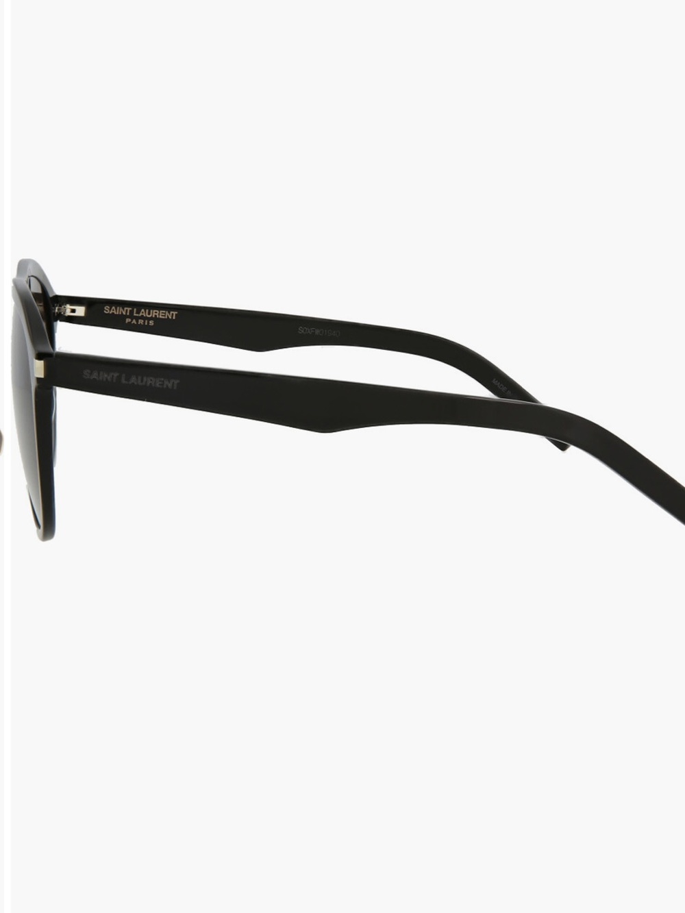 Saint Laurent Black Lightweight Aviator Sunglasses with Dark Lenses SL432 Slim - Picture 4 of 8
